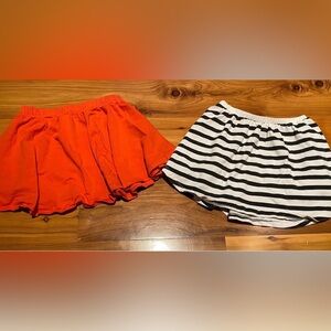 June & January Striped and Orange Skirt Set